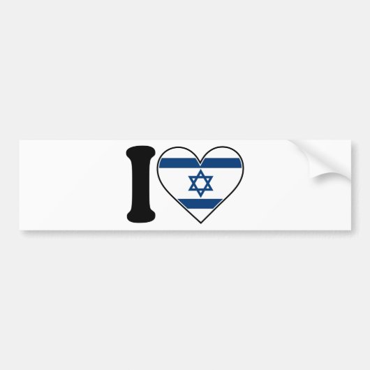 Israel Heart Flag Bumpersticker (Voorkant)