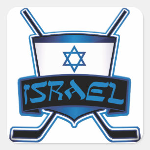 Israel Ice Hockey Flag Vierkante Sticker