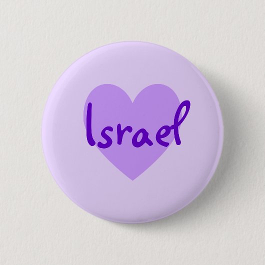 Israël in Paars Ronde Button 5,7 Cm (Voorkant)