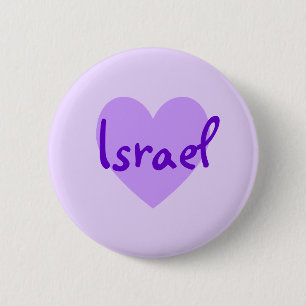 Israël in Paars Ronde Button 5,7 Cm