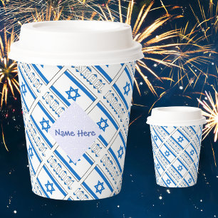 Israël Israël Vlag Geselecteerd Blauw Persoonlijk Papieren Bekers