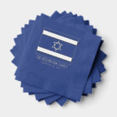 Israël Israëlische Vlag met Naam Datum Folie Servetten (Insitu (Gestapeld))