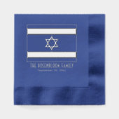 Israël Israëlische Vlag met Naam Datum Folie Servetten (Voorkant)