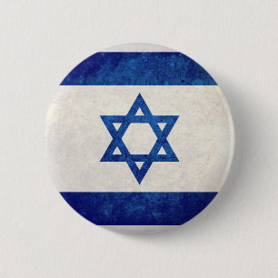Israël; Israëlische vlag Ronde Button 5,7 Cm