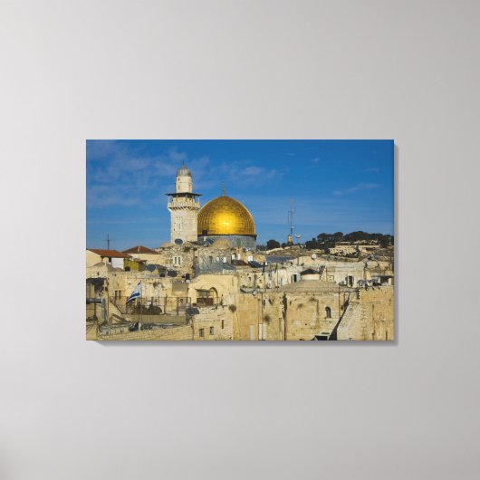 Israël, Jeruzalem, Dome of the Rock Canvas Afdruk (Voorkant)