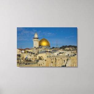 Israël, Jeruzalem, Dome of the Rock Canvas Afdruk