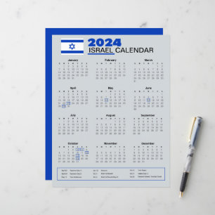 Israël Kalender 2024   Feestdagen & Waarnemingen