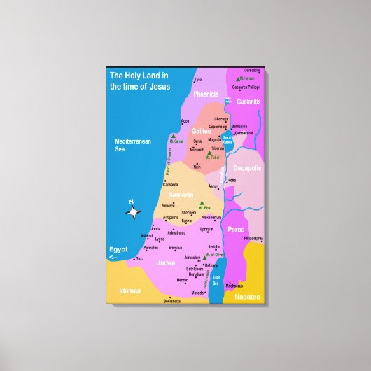 Israel Map First Century Canvas (Voorkant)