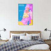 Israel Map First Century Canvas Afdruk (Insitu (Slaapkamer))