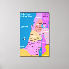 Israel Map First Century Canvas Afdruk