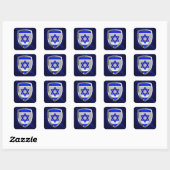 Israel Metallic Emblem Vierkante Sticker (Vel)