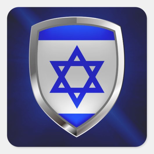 Israel Metallic Emblem Vierkante Sticker (Voorkant)