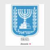 Israel National Emblem Patriotic Sticker (Vel)