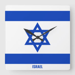 Israel National Flag Patriotic Vierkante Klok