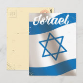 Israel National Flag vintage-poster Briefkaart (Voorkant / Achterkant)