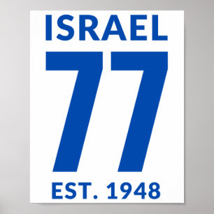 Israël op 77 Yom Haatzmaut Israëlische Onafhankeli Poster