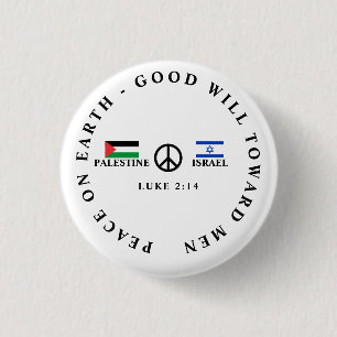 Israël - Palestina Oorlog Luke 2:14 VREDE Ronde Button 3,2 Cm