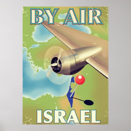 Israel Par air vintage affiche de voyage (Devant)