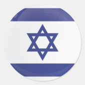 Israel Round Icon Flag Ronde Sticker (Voorkant)