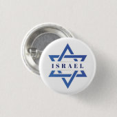 Israël ster van David vlag Ronde Button 3,2 Cm (Voorkant /achterkant)