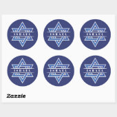 Israël ster van David vlag Ronde Sticker (Vel)