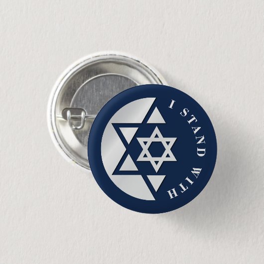 Israël Sterk en Vrijheidsvlag Ronde Button 3,2 Cm (Voorkant /achterkant)