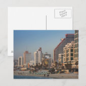 Israël, Tel Aviv, beachfront, hotels, schemering Briefkaart (Voorkant / Achterkant)