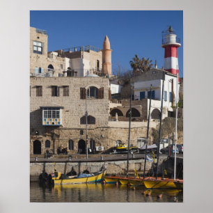 Israël, Tel Aviv, Jaffa, oude haven Jaffa Poster