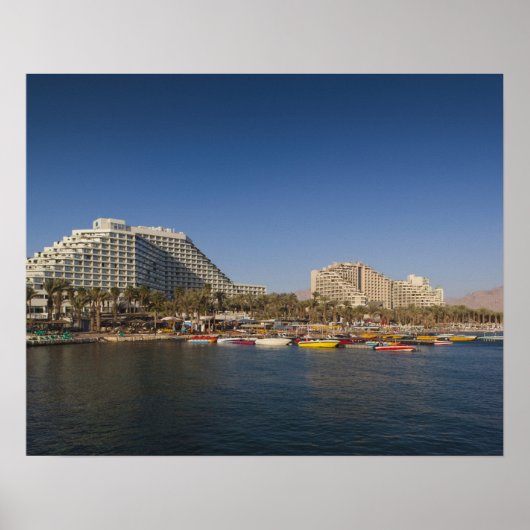 Israel, The Negev, Eilat, Red Zee beachfront Poster (Voorkant)
