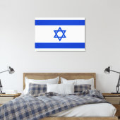 Israël vlag blauw en wit modern patriottisch canvas afdruk (Insitu (Slaapkamer))