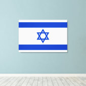 Israël vlag blauw en wit modern patriottisch canvas afdruk (Insitu (Houten vloer))