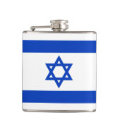 Israël vlag blauw en wit patriottisch modern heupfles (Voorkant)