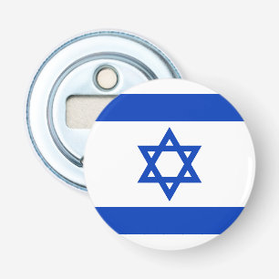 Israël vlag blauw wit modern patriottisch button flesopener