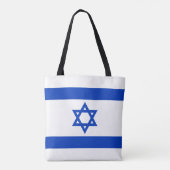 Israël vlag blauw wit modern patriottisch draagtas (Achterkant)