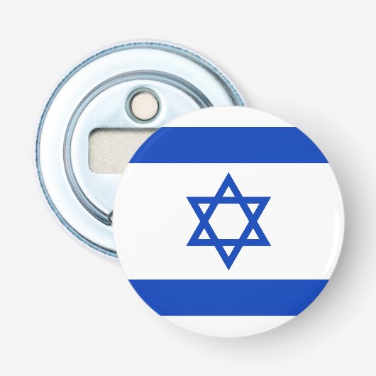 Israël-vlag Button Flesopener (Voorkant)