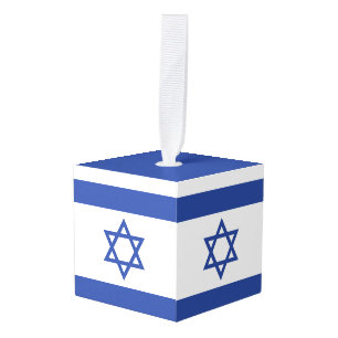 Israël Vlag: Davidster, Jodendom, Joods, Zion Kubus Ornament