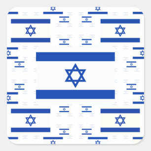 Israël Vlag in meerdere kleurrijke lagen 2 Vierkante Sticker