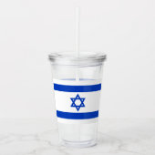 Israël vlag patriottisch modern acryl drinkbeker (Voorkant)