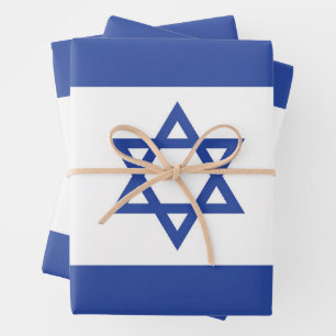 Israël Vlag, Ster van David Jodendom Joods Inpakpapier Vel