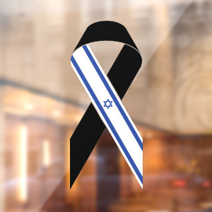 Israël vlag zwart lint raamsticker