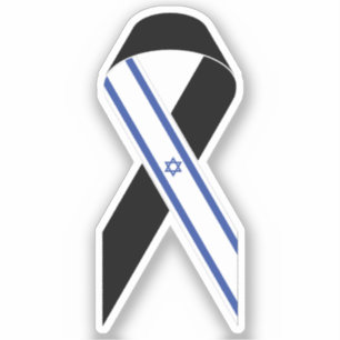 Israël vlag zwart lint sticker