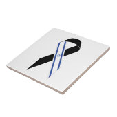 Israël vlag zwart lint tegeltje (Zijkant)