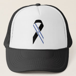 Israël vlag zwart lint trucker pet
