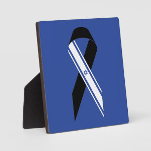 Israël vlag zwarte lint herdenking blauw fotoplaat