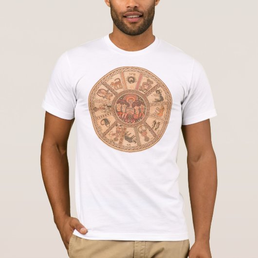 Israëlisch hebrew Zodiac Wheel T-shirt (Voorkant)