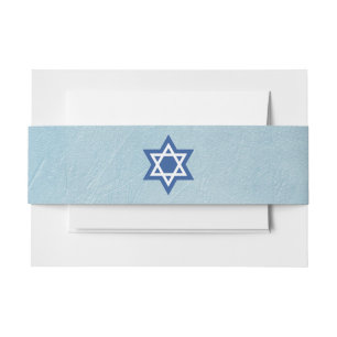 Israëlisch-Joodse ster van David Blauw en Wit Uitnodigingen Wikkel