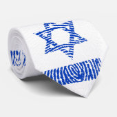 Israëlisch Vlag Vingerprint Stropdas (Opgerold)