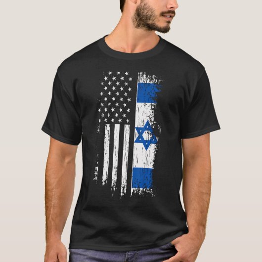 Israëlische Amerikaanse vlag T-shirt (Voorkant)