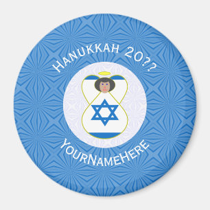 Israëlische engel Hanukkah vlag gepersonaliseerd Magneet