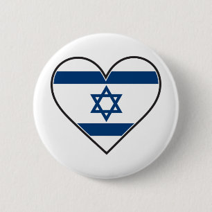 israëlische hartvlag ronde button 5,7 cm